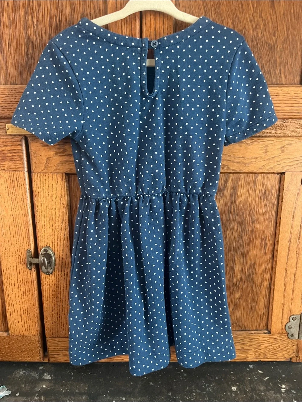 GAP Navy Blue Polka Dot Short Sleeve Dress